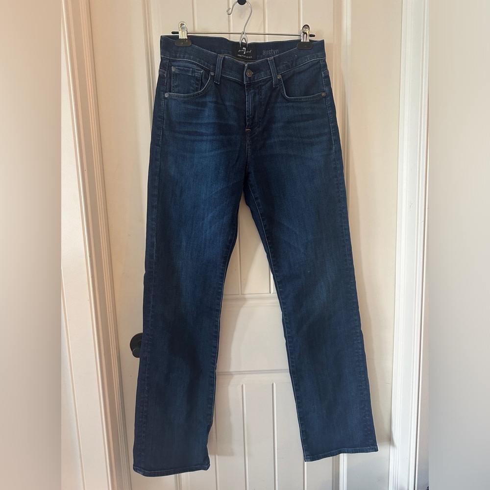 7 For All Mankind Blue Austyn Straight Jeans Size 30
